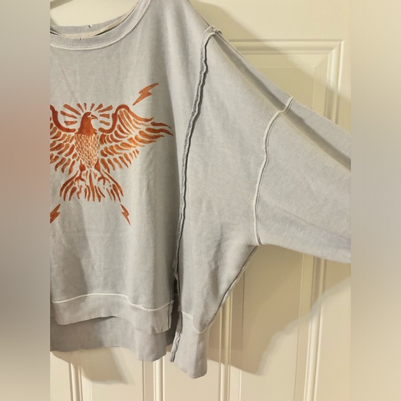 (NWOT) Free People Graphic Eagle Camden Sweatshirt  Size M - Picture 4 of 11